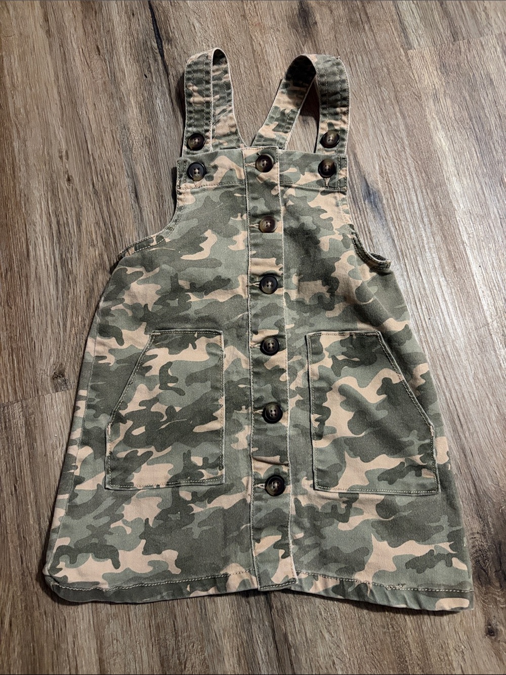 Wonder Nation - Camo Button-Front Overall Dress - Size 3T